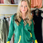Green and Yellow Zip Pullover