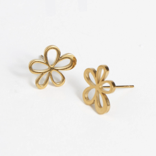 Flower Outline Stud Earrings