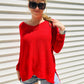 Red Crew Neck Knit Sweater