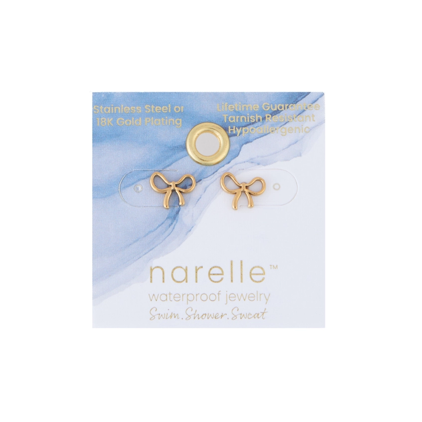 18K Gold Bow Studs