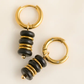Black Agate Disk Drop Earrings