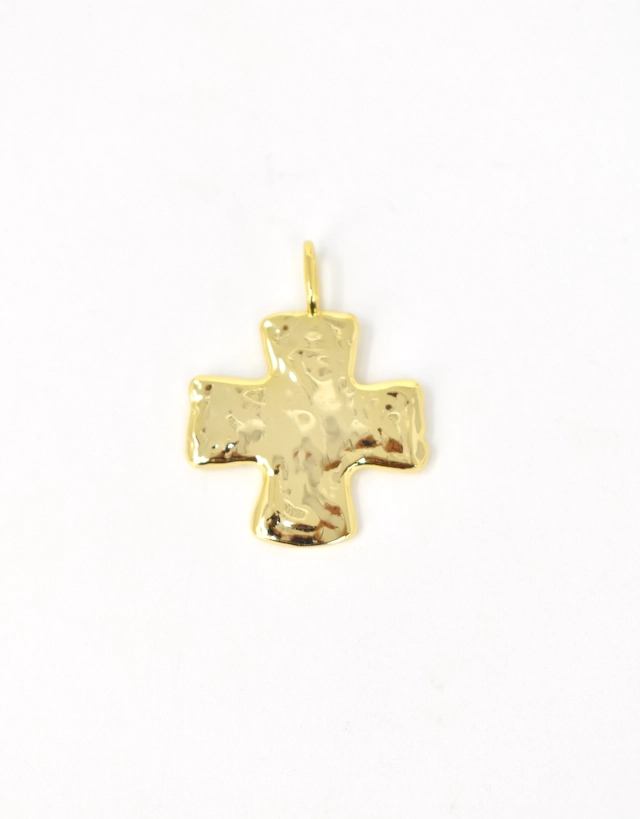 Hammered Cross Charm
