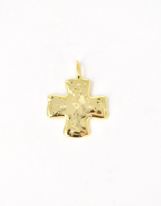 Hammered Cross Charm