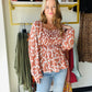 Floral Smocked Square Neck Blouse