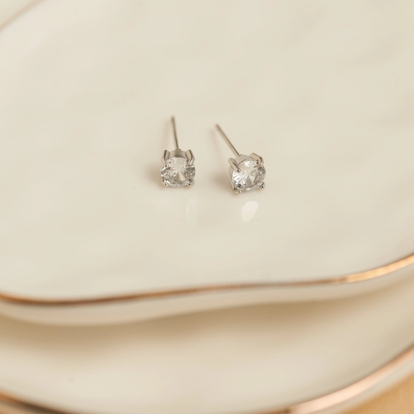 5mm Cubic Zirconia Stud Earrings