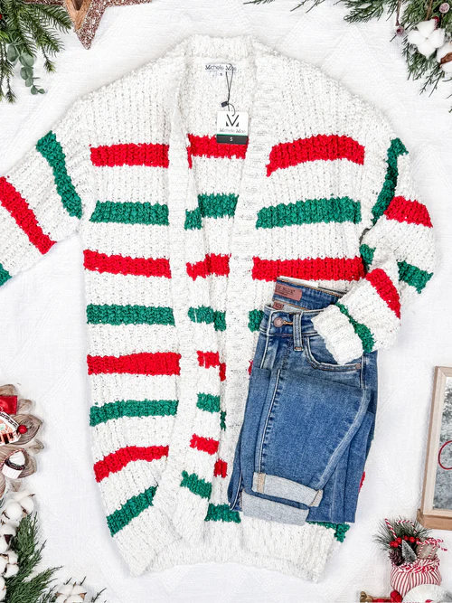 Christmas Stripes Cardigan