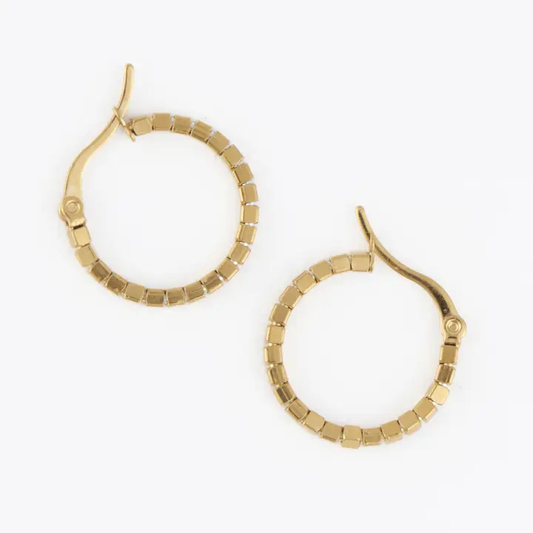 Square Beaded Hoop Earrings