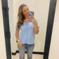 Sky V Neck Jersey Knit Tee