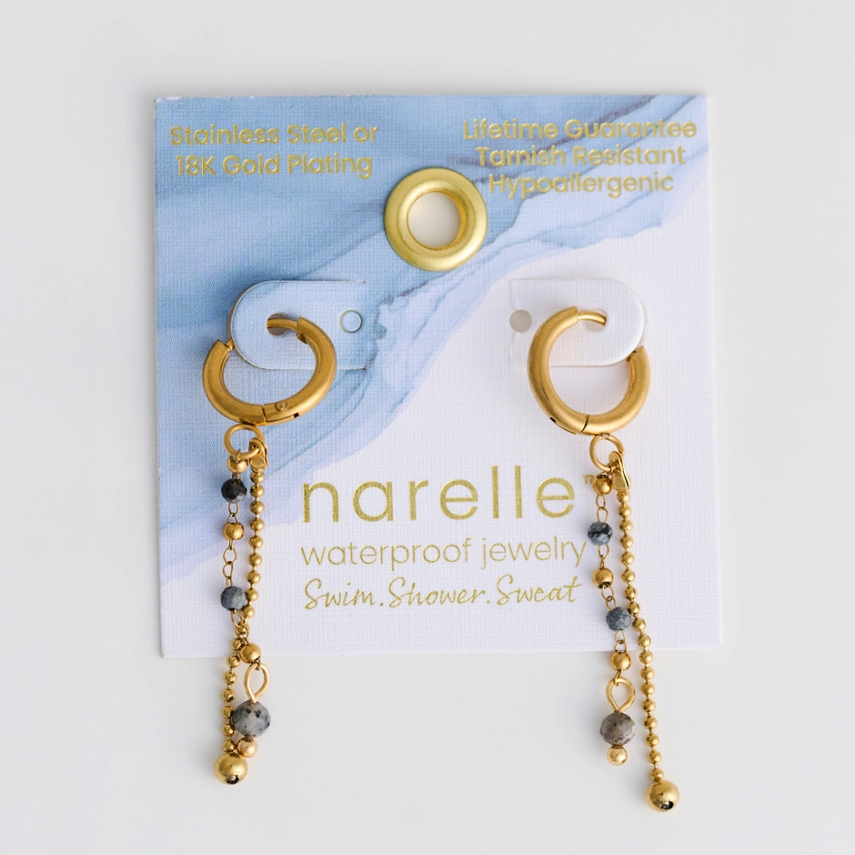 Apatite Beaded Chain Drop Earrings