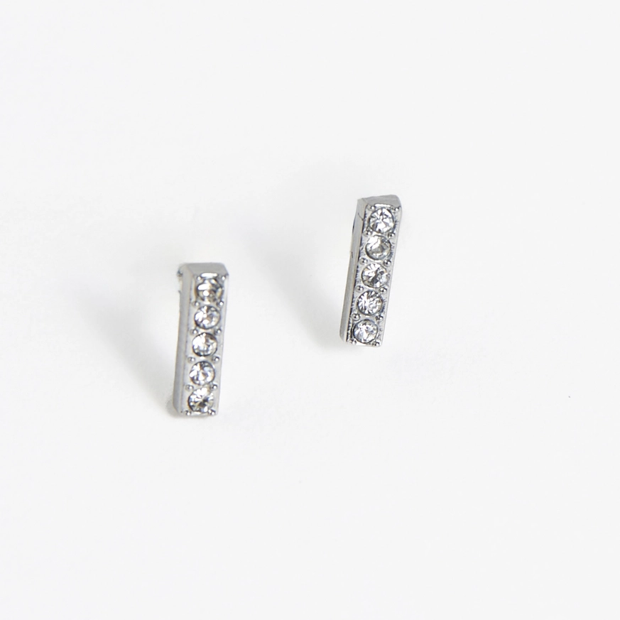 Crystal Bar Stud Earrings