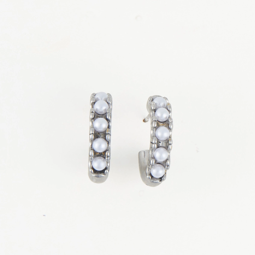 Pearl C-Hoop Earrings