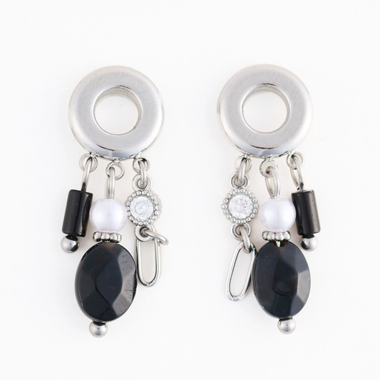 Black Agate Drop Earrings
