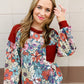 Brushed Contrast Floral Top
