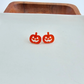 Orange Glitter Pumpkin Studs