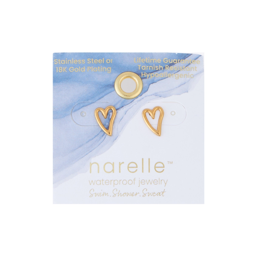 Heart Outline Stud Earrings