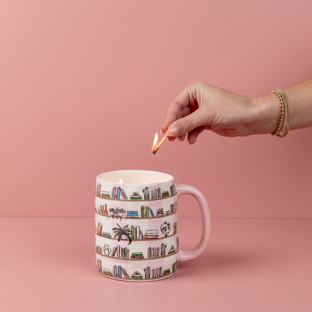 Sweet Grace Bookshelf Mug Candle