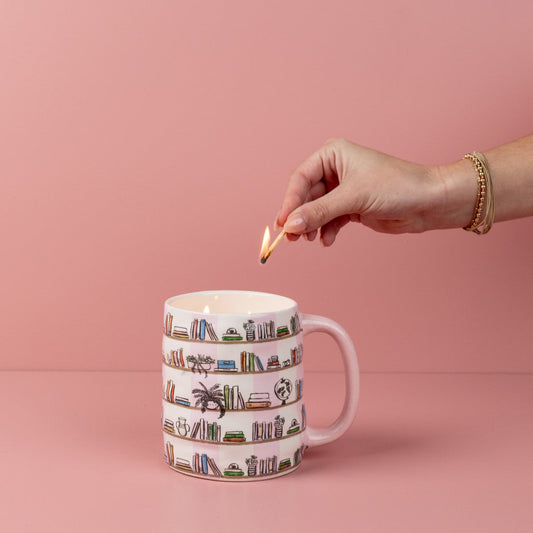 Sweet Grace Bookshelf Mug Candle