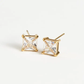 6mm Square Cubic Zirconia Stud Earrings