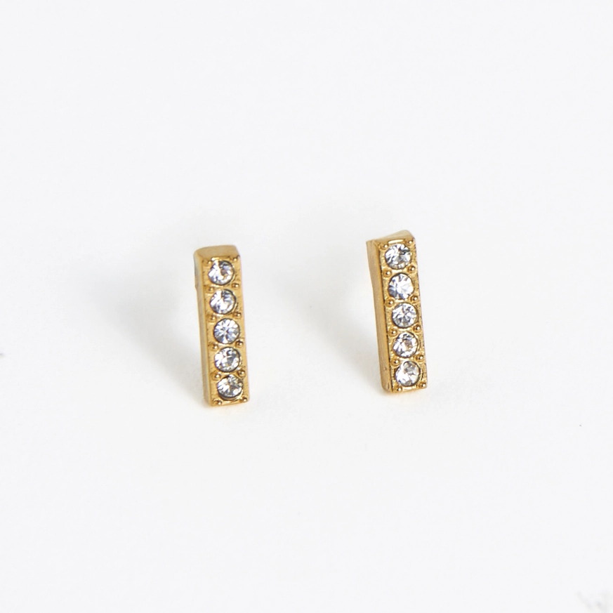 Crystal Bar Stud Earrings
