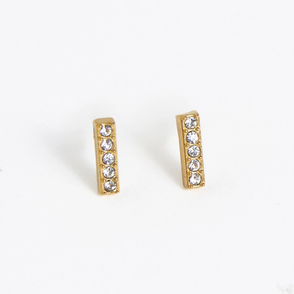 Crystal Bar Stud Earrings