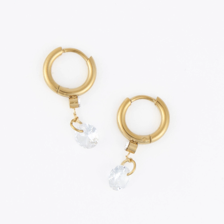 Dangle Charm Huggie Hoop