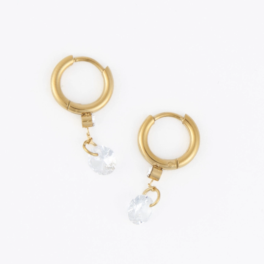 Dangle Charm Huggie Hoop