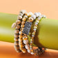 Olive Natural Wood Bead Bracelet Set