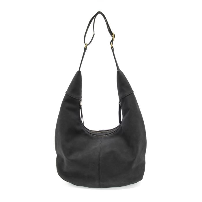 Black Rochelle Suede Crescent Bag