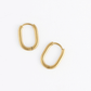 Oval Huggie Hoop Earrings