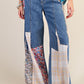 Patchwork Detail Wide Leg Denim
