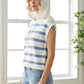 Chambray Stripe Sweater Hoodie