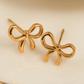 18K Gold Bow Studs