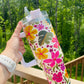 Cream Floral Insulated Tumbler