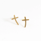 Curved Cross Stud Earrings