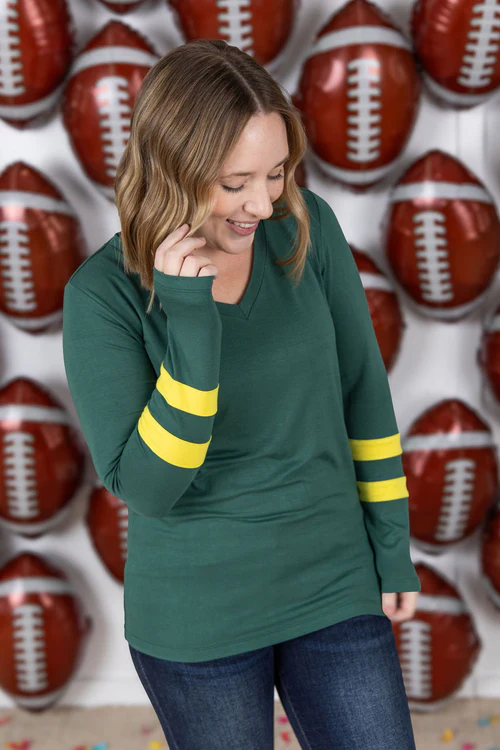 Larissa Green & Gold Top