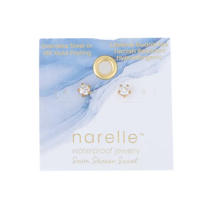 4mm Cubic Zirconia Stud Earrings