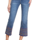 Embroidered Hem Kick Denim