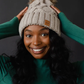 Taupe Diamond Knit Hat