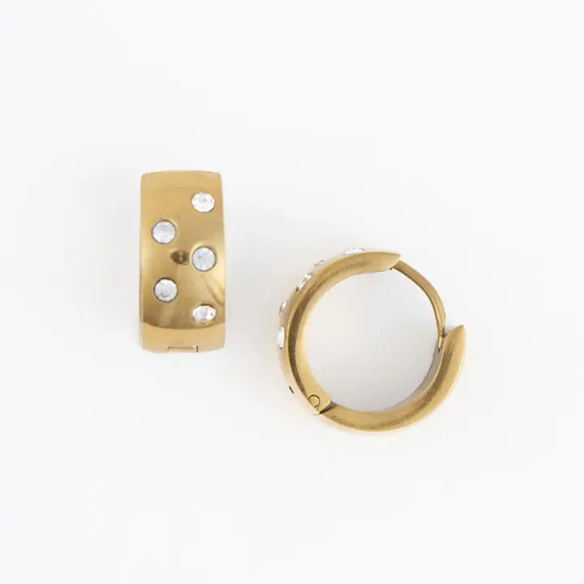 Crystal Inlay Hoop Earrings