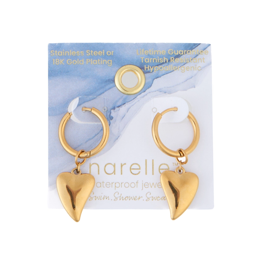 Heart Charm Hoop Earrings