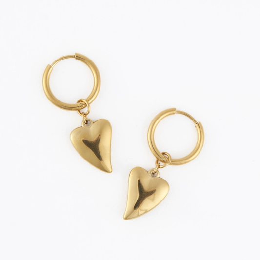 Heart Charm Hoop Earrings