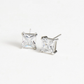 6mm Square Cubic Zirconia Stud Earrings