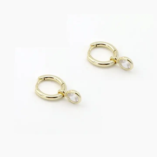 Crystal Charm Huggies