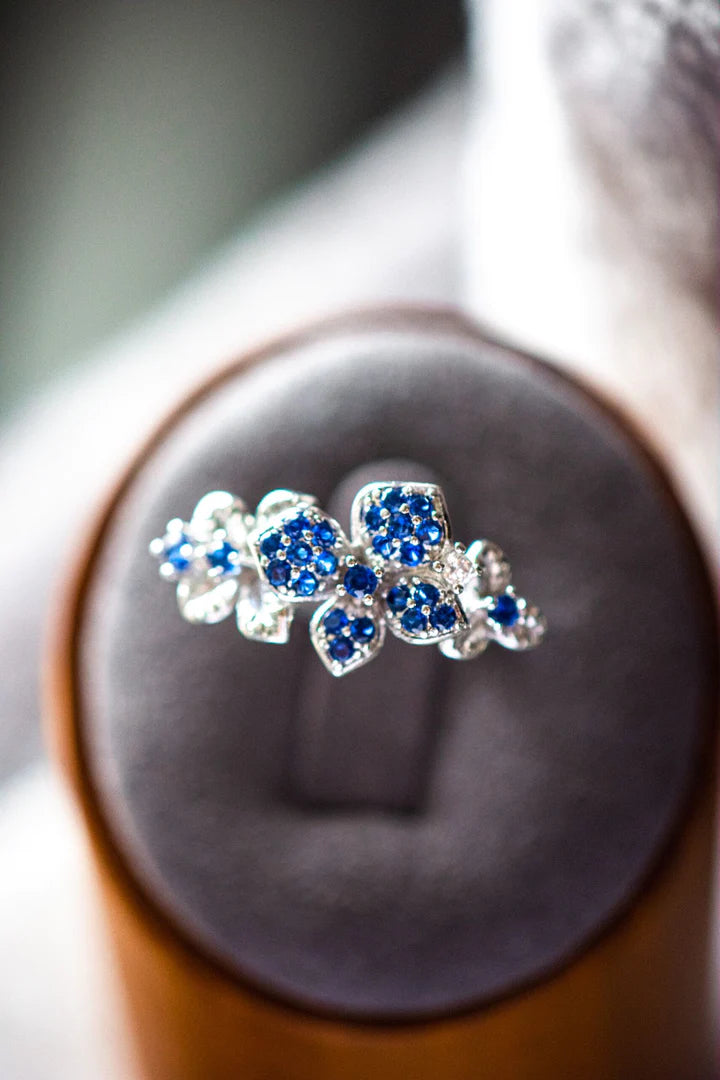 Zoe Sapphire Floral Ring