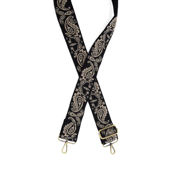 Black Paisley Guitar Strap