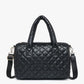 Trista Puffy Quilted Satchel - Black