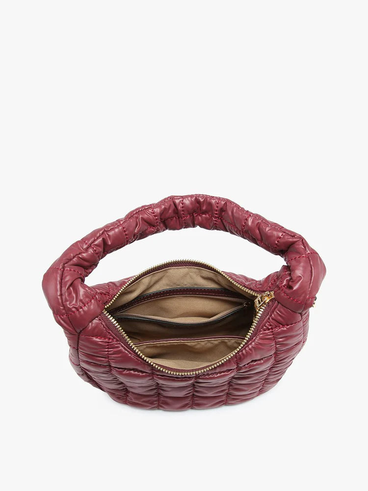 Arden Puffy Quilted Shoulder Bag - Merlot