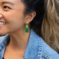 Mia Mini Earrings - Green Glitter