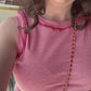 Red Morgan Micro Stripe Tank