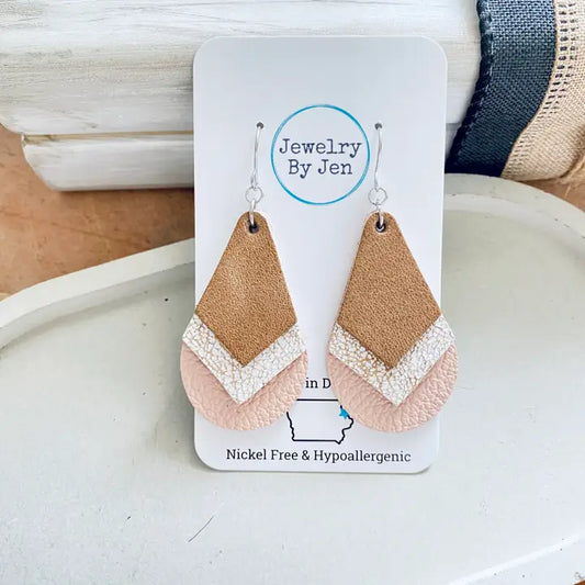 Triple Stack Leather Earrings